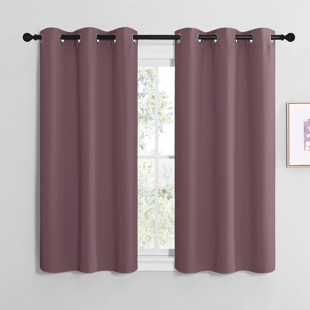 NICETOWN Dry Rose Room Darkening Curtains for Kitchen, Set of 2, 42 inches Wide by 48 inches Long, Window Treatment Thermal Insulated…