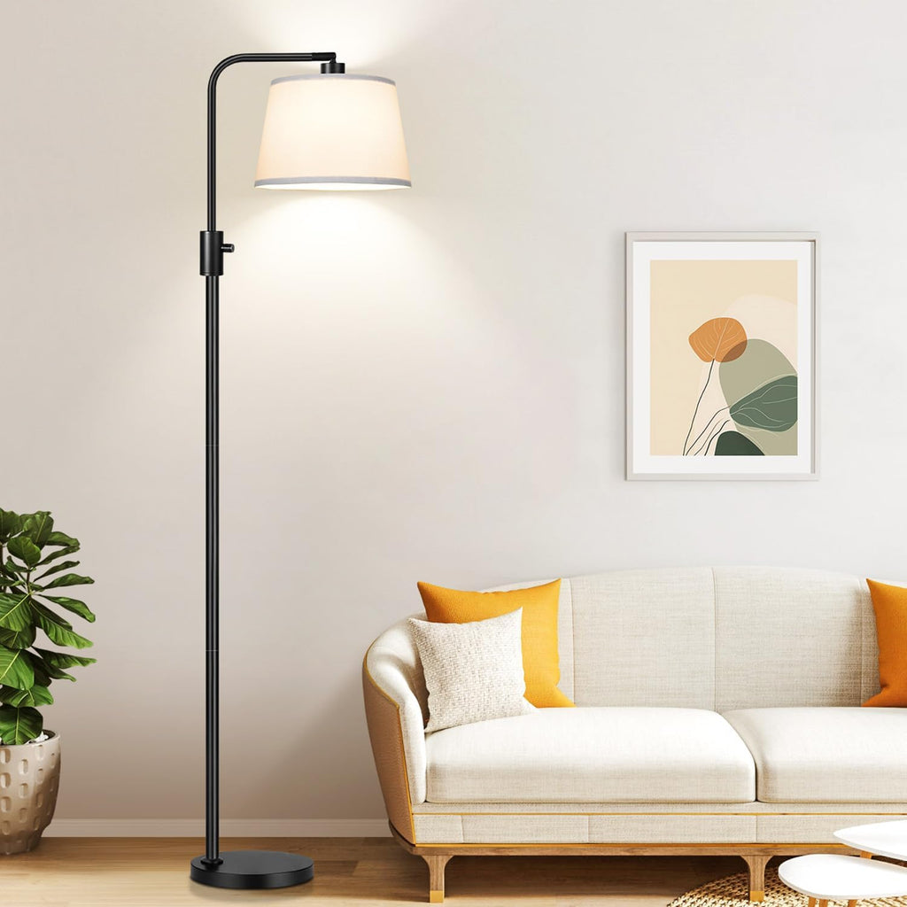Upgraded】 Dimmable Floor Lamp, 1000 Lumens LED Edison Bulb Included, Arc Black Floor Lamps for Living Room Modern Standing Lamp with…