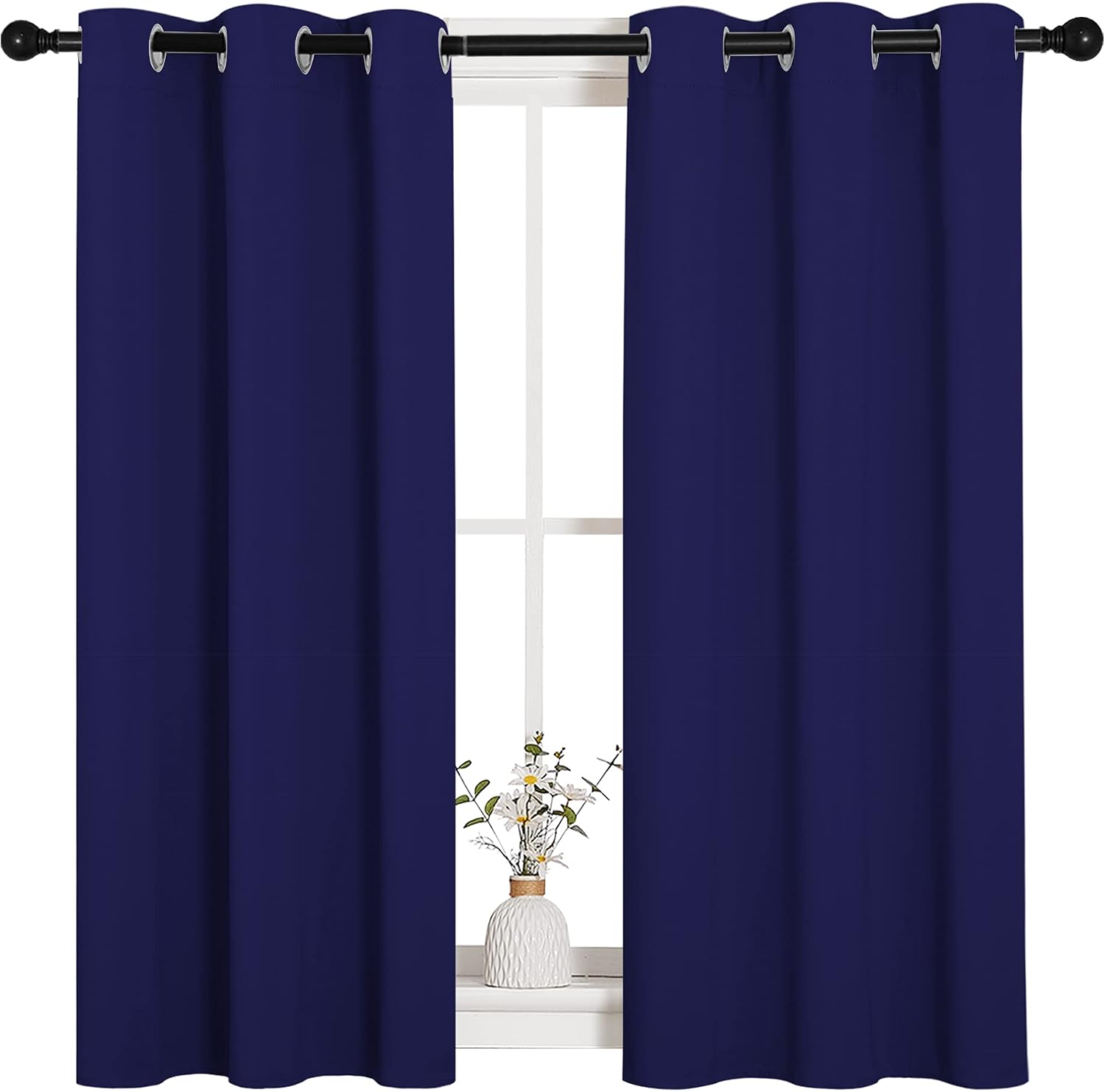 NICETOWN Blackout Draperies Curtains, All Season Thermal Insulated Solid Grommet Top Blackout Curtains/Drapes for Kid's Room (Royal Blue…