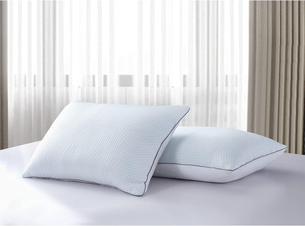 Serta Cooling Pillows White Feather Pillows Set of 2 Pack Super Supportive Bed Pillows for All Seasons, King (Pack of 2)