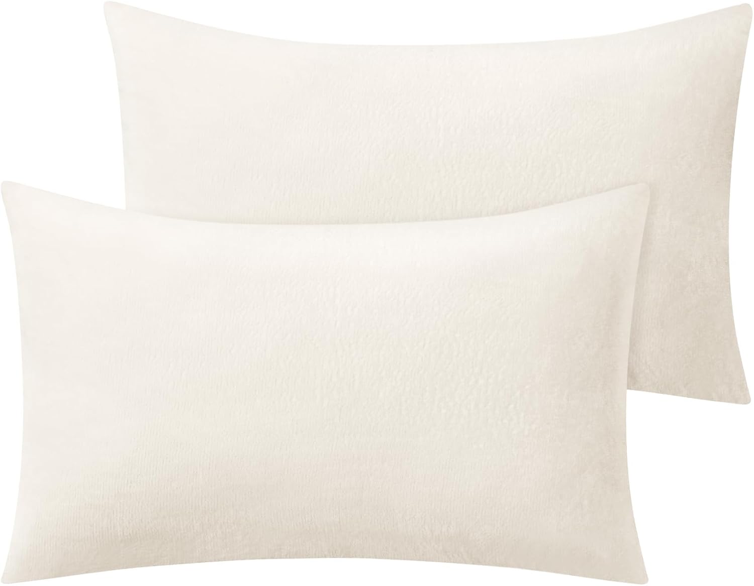 Bedelite Flannel King Size Pillow Cases Set of 2, Super Soft Fleece Pillowcases with Zipper for Bedroom, Sofa, Couch, Luxury Cozy Fuzzy Velv…