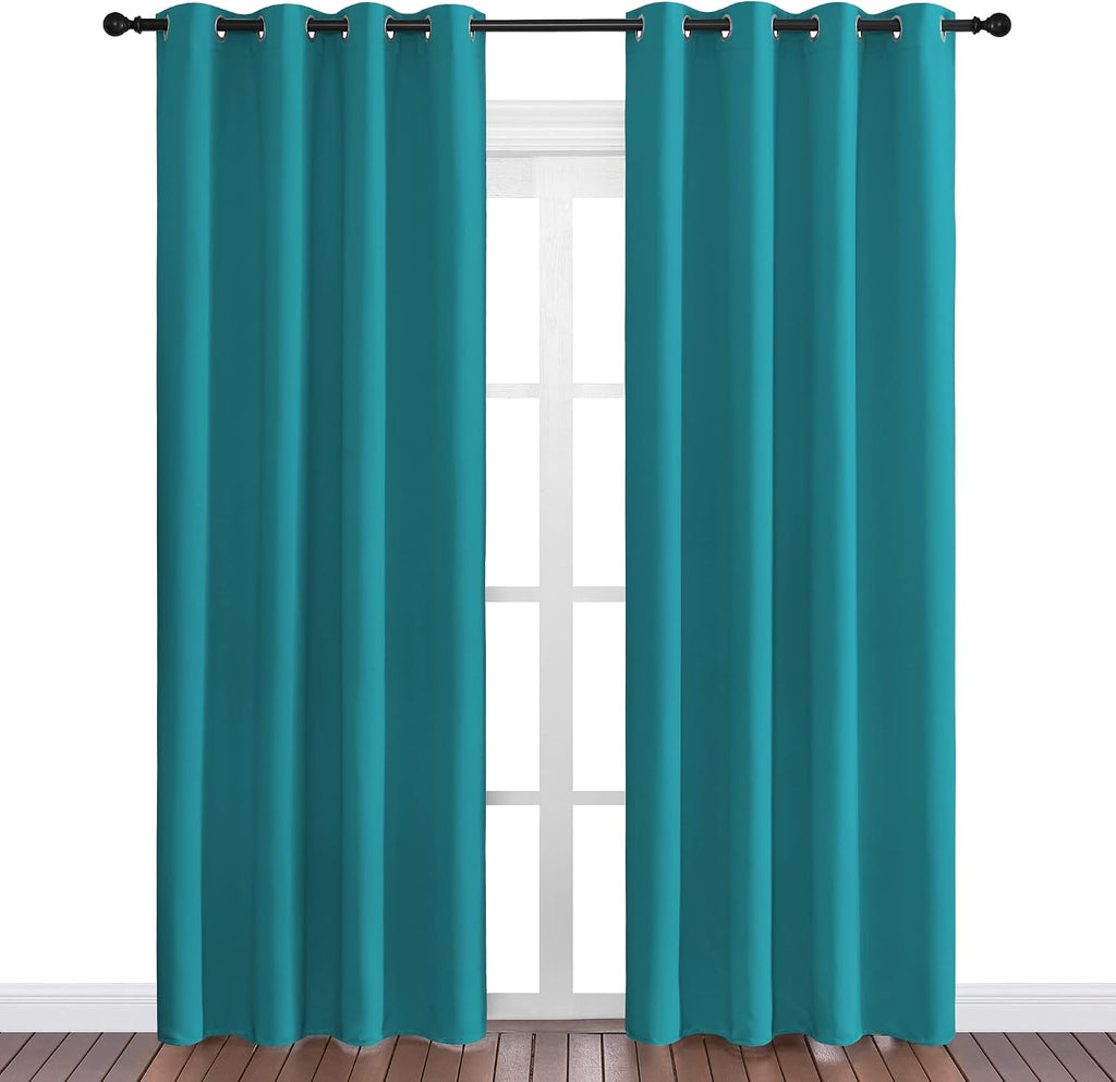 Nicetown Room Darkening Curtains 86 inch Length 2 Panels, Thermal Insulated Grommet Blackout Curtains for Modern Casual Elegant Bedroom Kid…