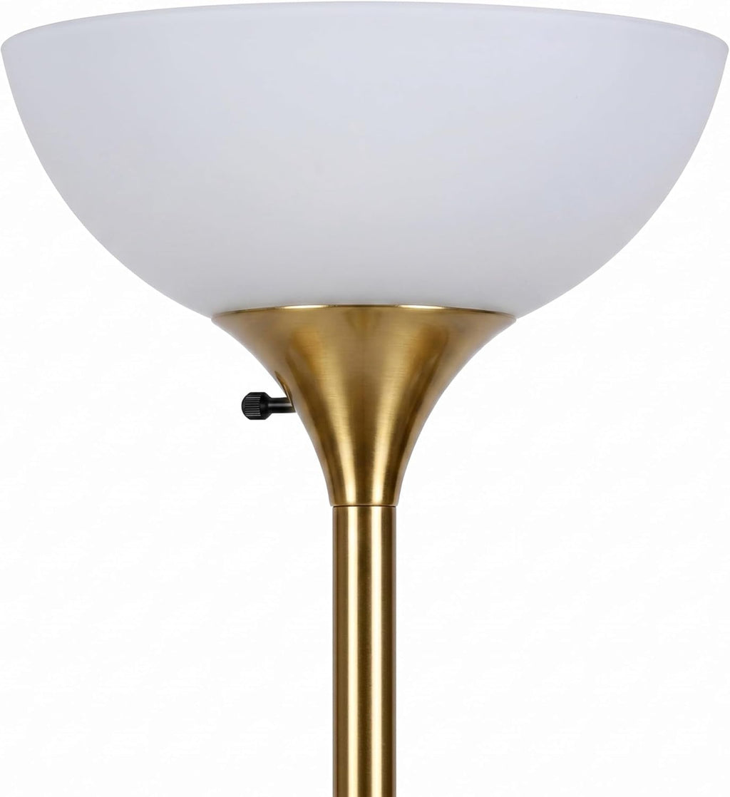 Brightech Sky Dome Double LED Floor lamp, Torchiere Super Bright Floor Lamp with 2 Reading Lamps for Living Rooms & Offices - Dimmable…