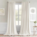 Miulee Ivory Back Tab Blackout Curtain 96 Inch Long 2 Panels Set for Bedroom, Rod Pocket/Pinch Pleat Thermal Insulated Living Room Darkenin…