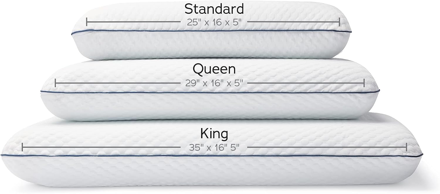 WEEKENDER Gel Memory Foam Pillow - Standard Size - 6-Pack - Medium Firm Feel - Neck and Shoulder Support - Side & Back Sleepers - Home…