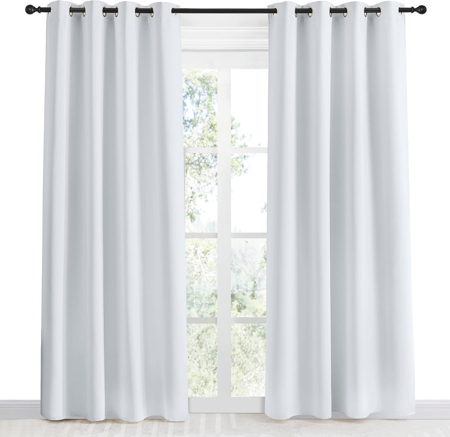 NICETOWN Room Darkening Window Curtain Panel, 55x86 inches, 1 Pack, Cloud Grey Color, Solid Thermal Insulated Blind Privacy Drape for…