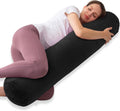 1 MIDDLE ONE Round Body Pillow for Adults, Long Bolster Pillow for Bed with Removable Velvet Cover, Decorative Tube Roll Cylinder Pillow…