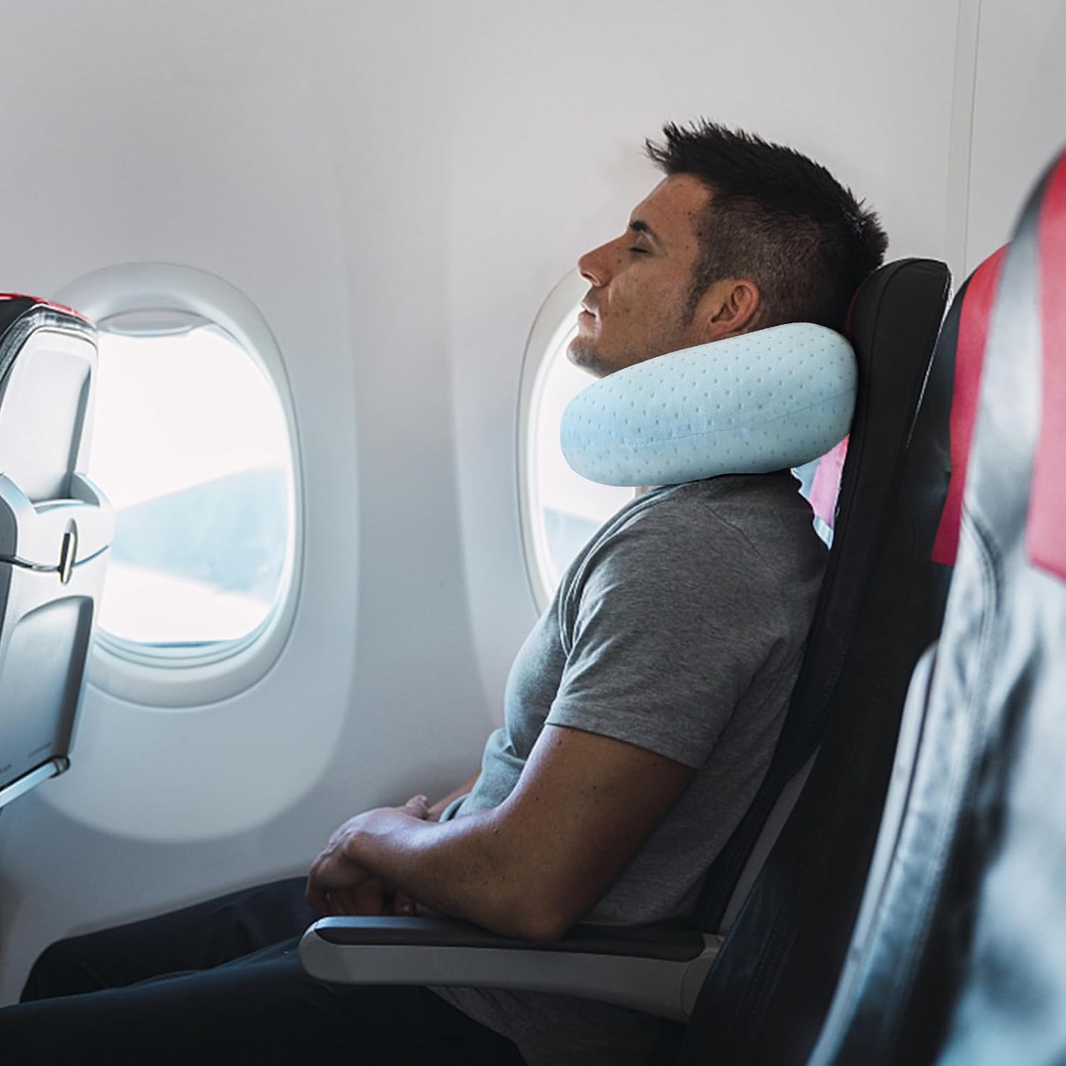 Travel Neck Pillow Memory Foam Pillow Support Pillow U Shape Compact & Lightweight Neck Pillow for Sleeping Travel for Plane, Car, Home…