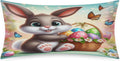 Happy Easter110 Satin Silk Pillowcase for Hair and Skin Pillow Cases Standard Size Soft Silk Pillow Case with Envelope Closure Print…