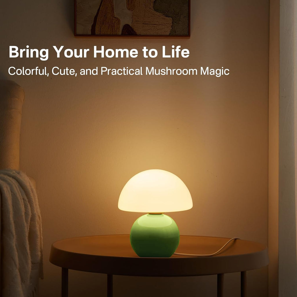 Dawnwake Mushroom Lamp Table Lamp for Bedroom, Desk Bedside Small Lamps for Living Room Night Stands, Mushroom Decor Cute Mini Modern Mid…