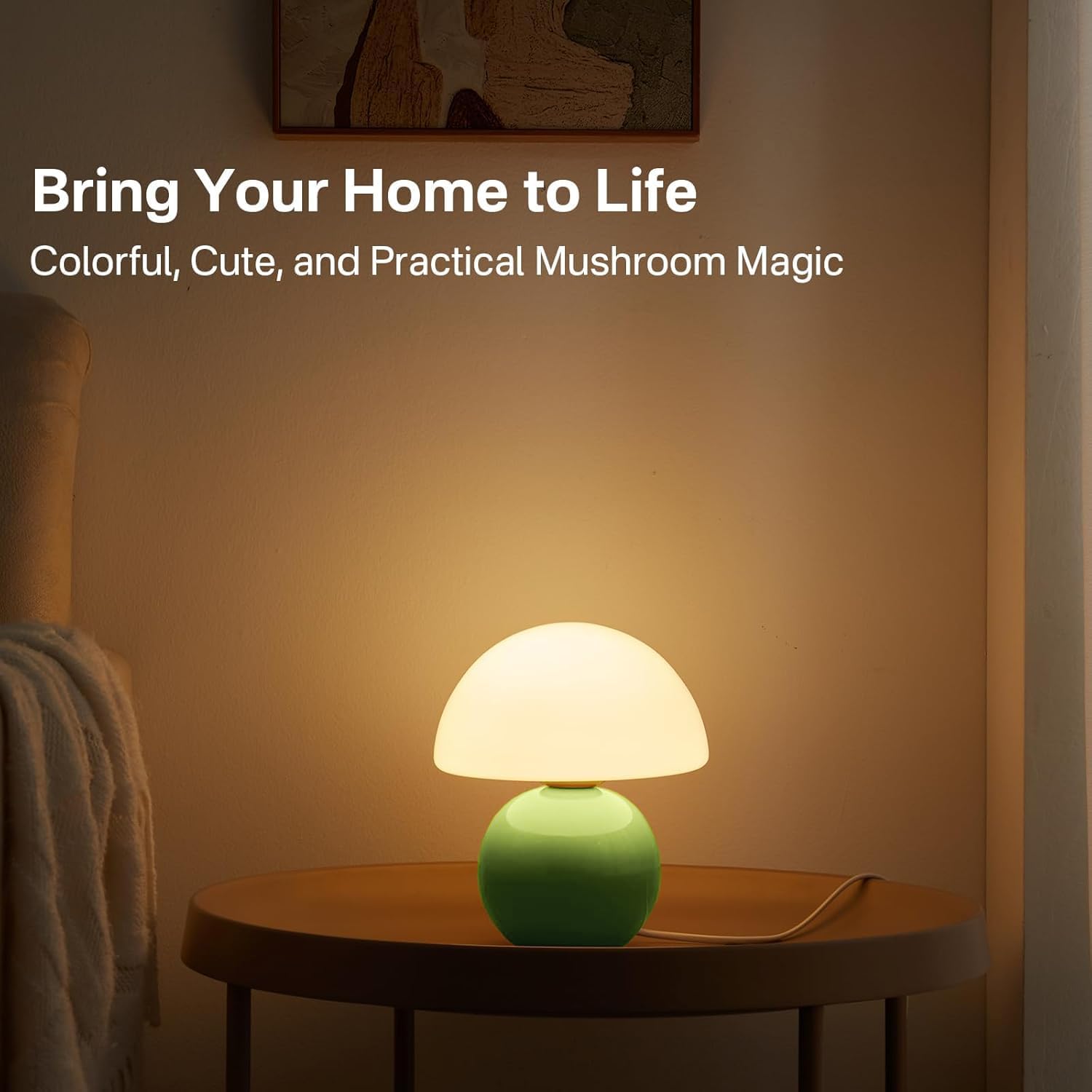 Dawnwake Mushroom Lamp Table Lamp for Bedroom, Desk Bedside Small Lamps for Living Room Night Stands, Mushroom Decor Cute Mini Modern Mid…