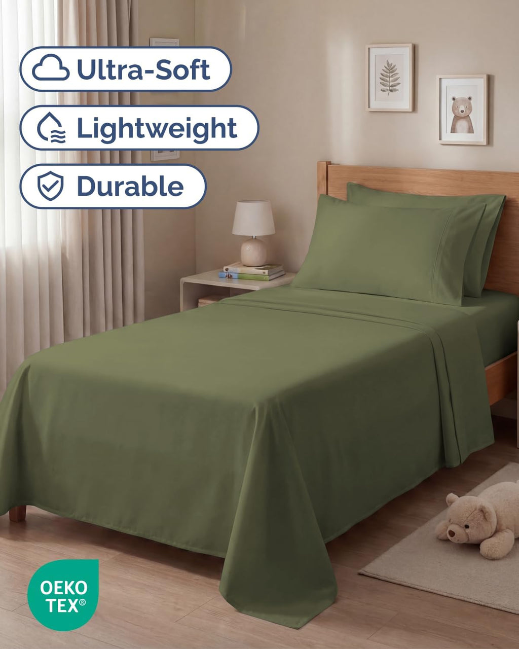 Twin 4 Piece Sheet Set - Comfy, Breathable & Cooling - Hotel Luxury Bedding for Women, Men, Kids, Teens & Children - 1 Flat & 1 Fitted…