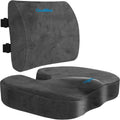 CloudBliss Lumbar Support Pillow & Seat Cushion Set for Office Chair, Desk Chair, Wheelchair & Car–Memory Foam Back Support, Ergonomic Chai…