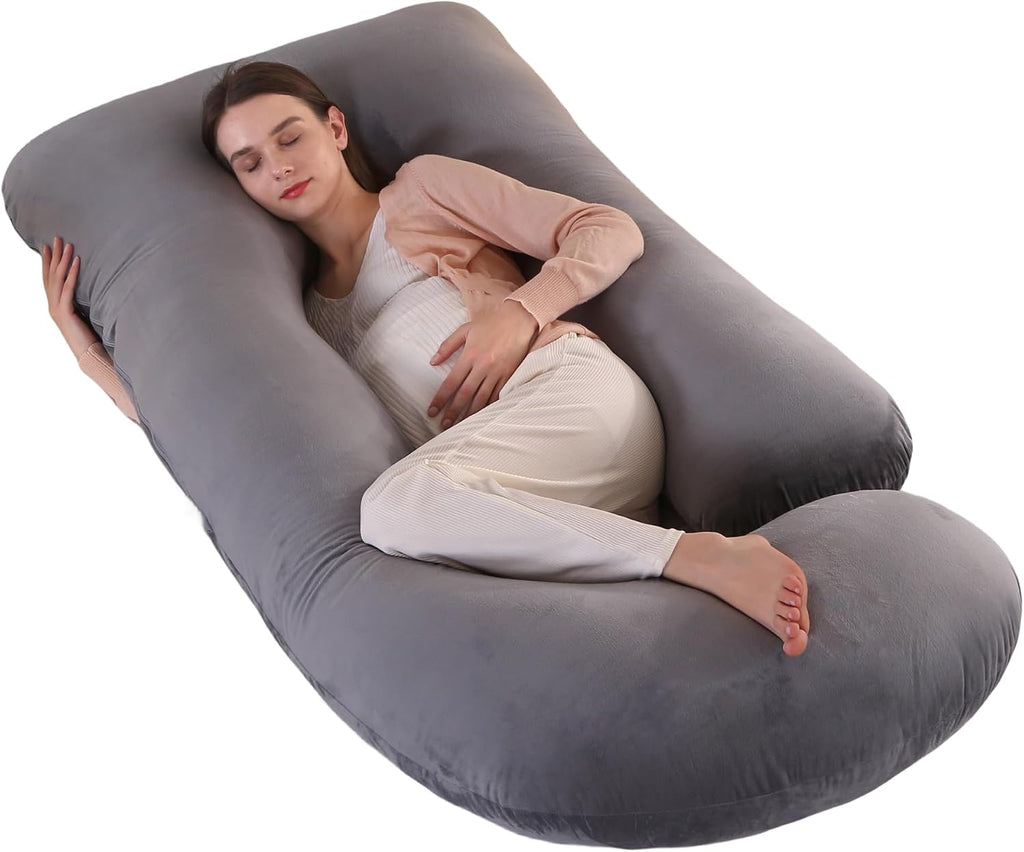 ALLOPERA Pregnancy Pillow, Full Body Maternity Pillow 57 inch, with Removable Washable Cover - Sleep Support for Legs, Back, Neck…