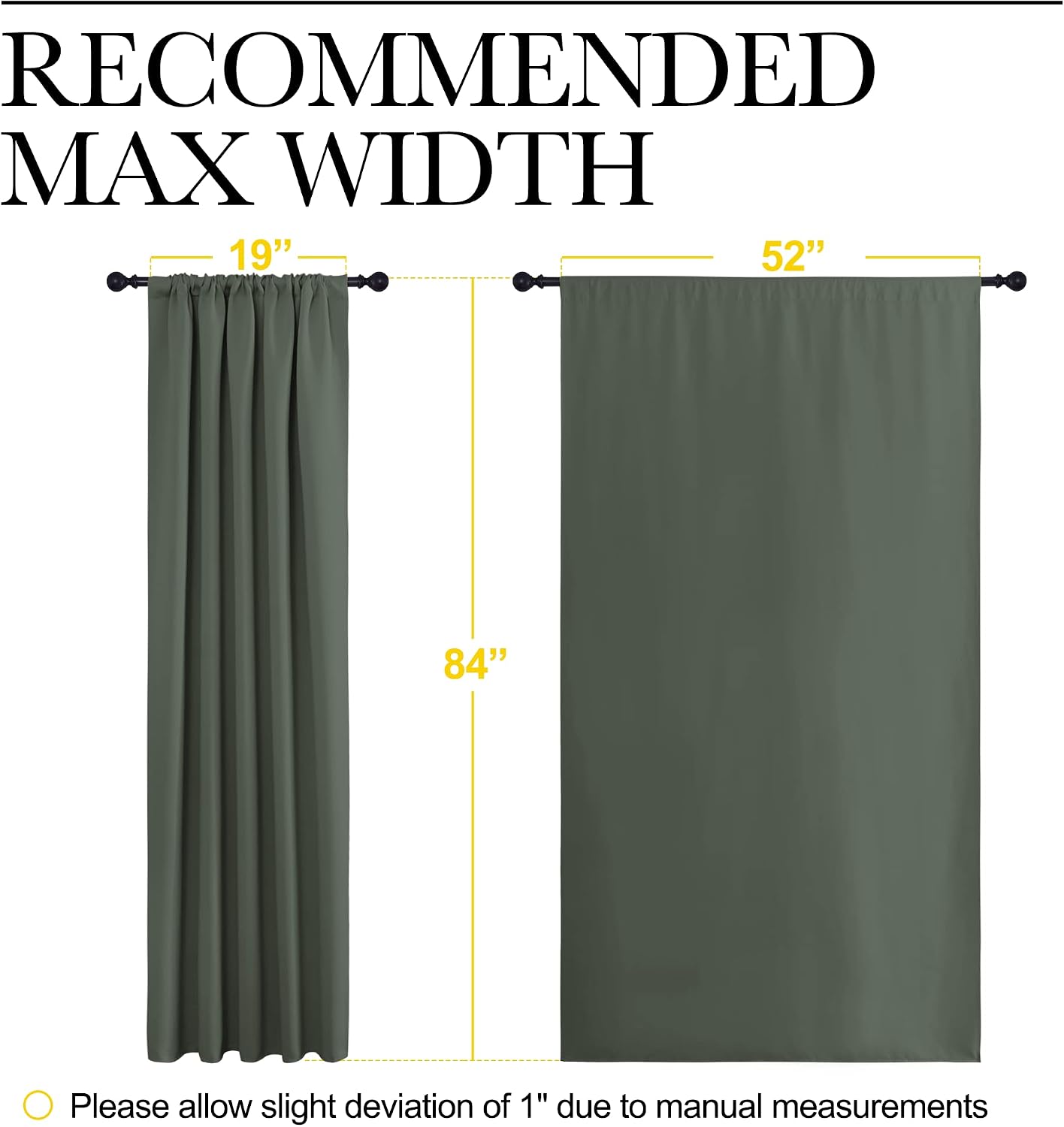 NICETOWN Bedroom Curtains Blackout Draperies - All Season Thermal Insulated Solid Rod Pocket Top Blackout Curtains/Drapes for Kid's Room…