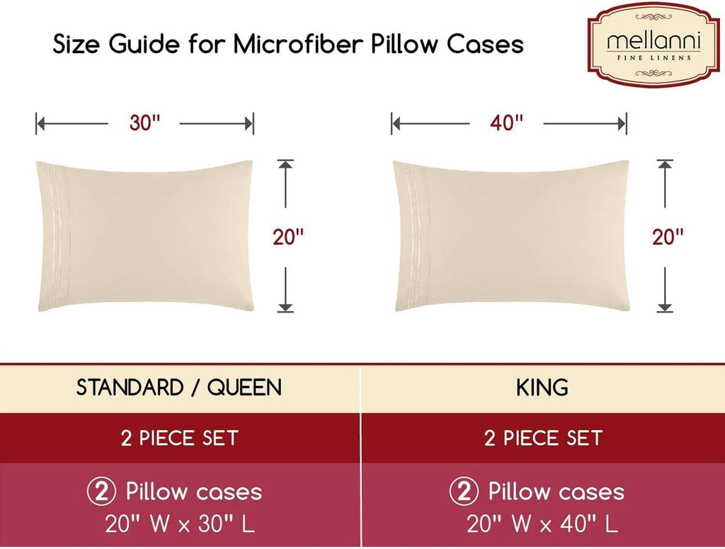 Mellanni Pillow Cases - Luxury, Extra Soft, Cooling Pillow Covers - 2 PC Iconic Collection Pillowcases - Envelope Closure (Standard/Queen 2…