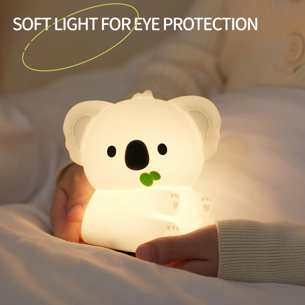 Koala Night Light, 7 Colors Dimmable Bedside Lamp, Touch Control Night Lamp with Timer for Kids Adults, Used for Camping Party Room Decor…