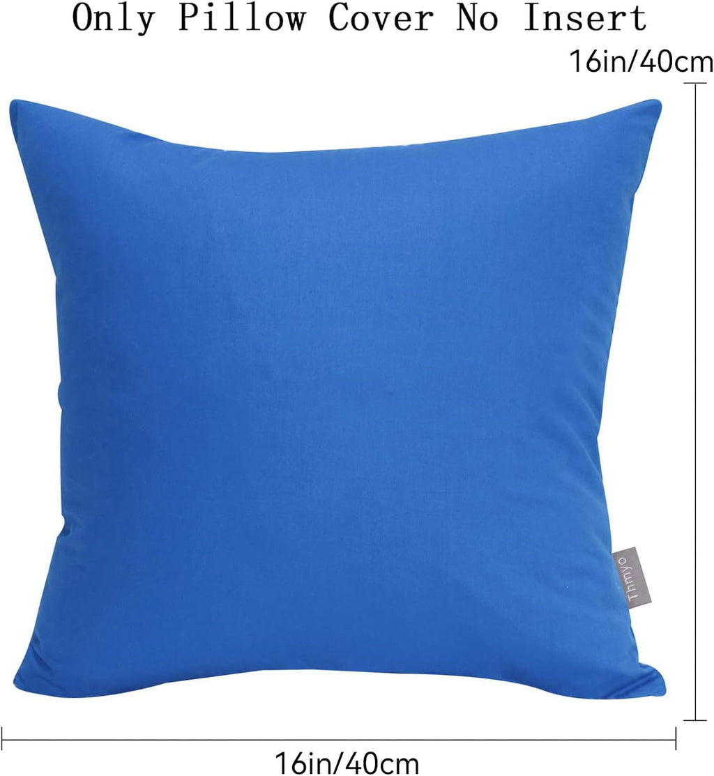 Thmyo 4-Pack 100% Cotton Comfortable Solid Decorative Throw Pillow Case, Thmyo Square Cushion Cover Pillowcase Sublimation Blank Pillow Cove…