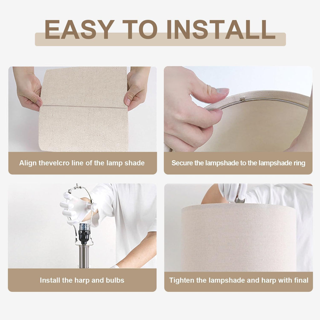 20.5" Small Bedside Lamps Set of 2 with 5FT Cord, Blue Ceramic Modern Farmhouse Table Lamps for Nightstand, Living Room, Bedroom, 3D…
