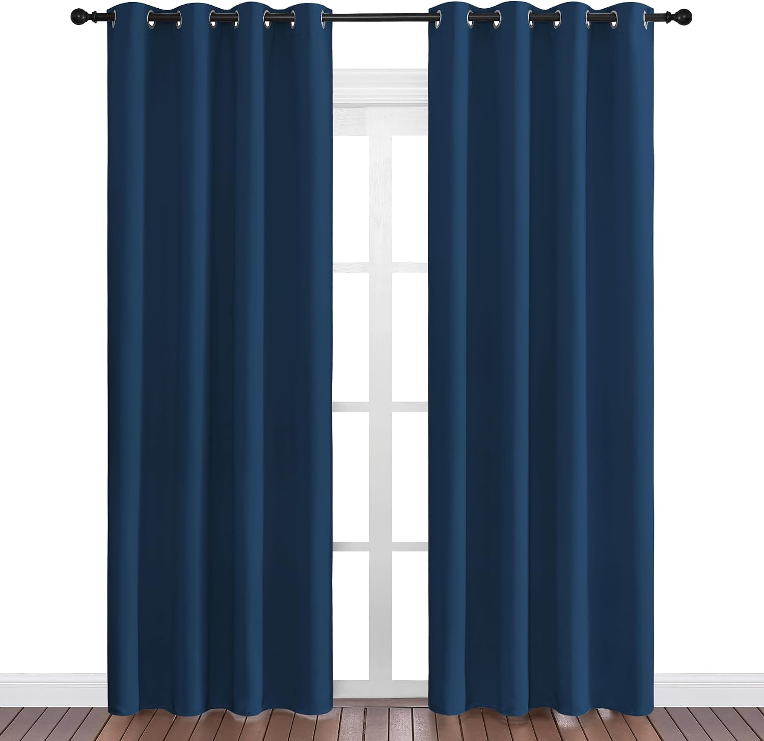 Nicetown Moroccan Blue Blackout Curtains 86" Long, 55" Wide, 2 Pieces for Office, Dining Room, Guest Room - Sound Reducing, Heat and Cold B…