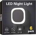 Yunlex 6 Pack Daylight White Night Light, Gentle Eye-comfort with Dimmable Wide-Glow, Indirect Reflection, Auto Dusk to Dawn Sensor, Plug…