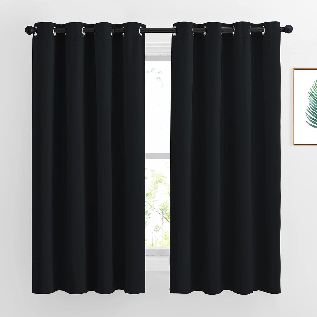 Nicetown Blackout Curtains 63 inch Length 2 Panels Burg - easy maintenance Solid Thermal Curtains Grommet Blackout Window Treatments for…