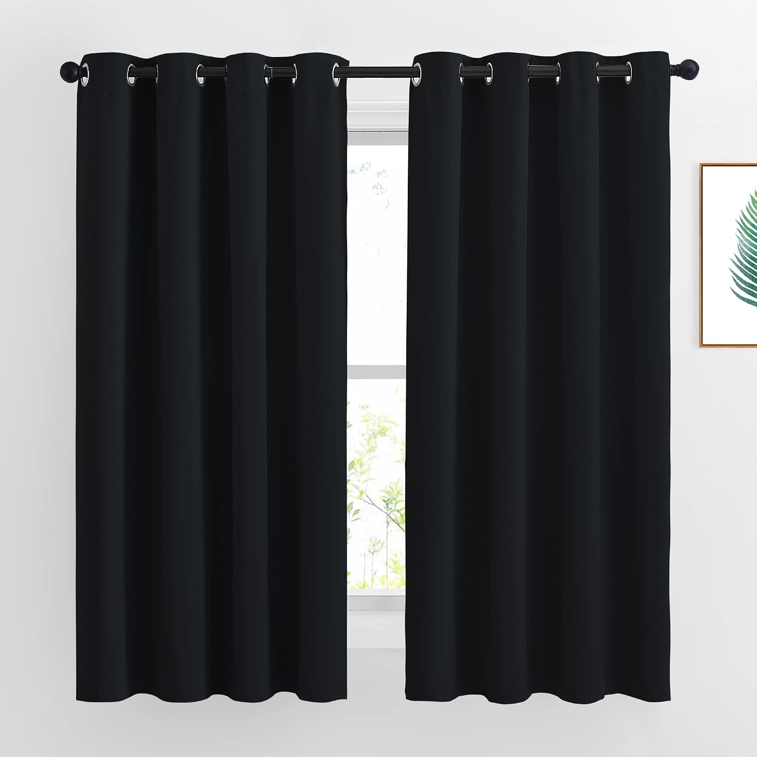 Nicetown Blackout Curtains 63 inch Length 2 Panels Burg - easy maintenance Solid Thermal Curtains Grommet Blackout Window Treatments for…