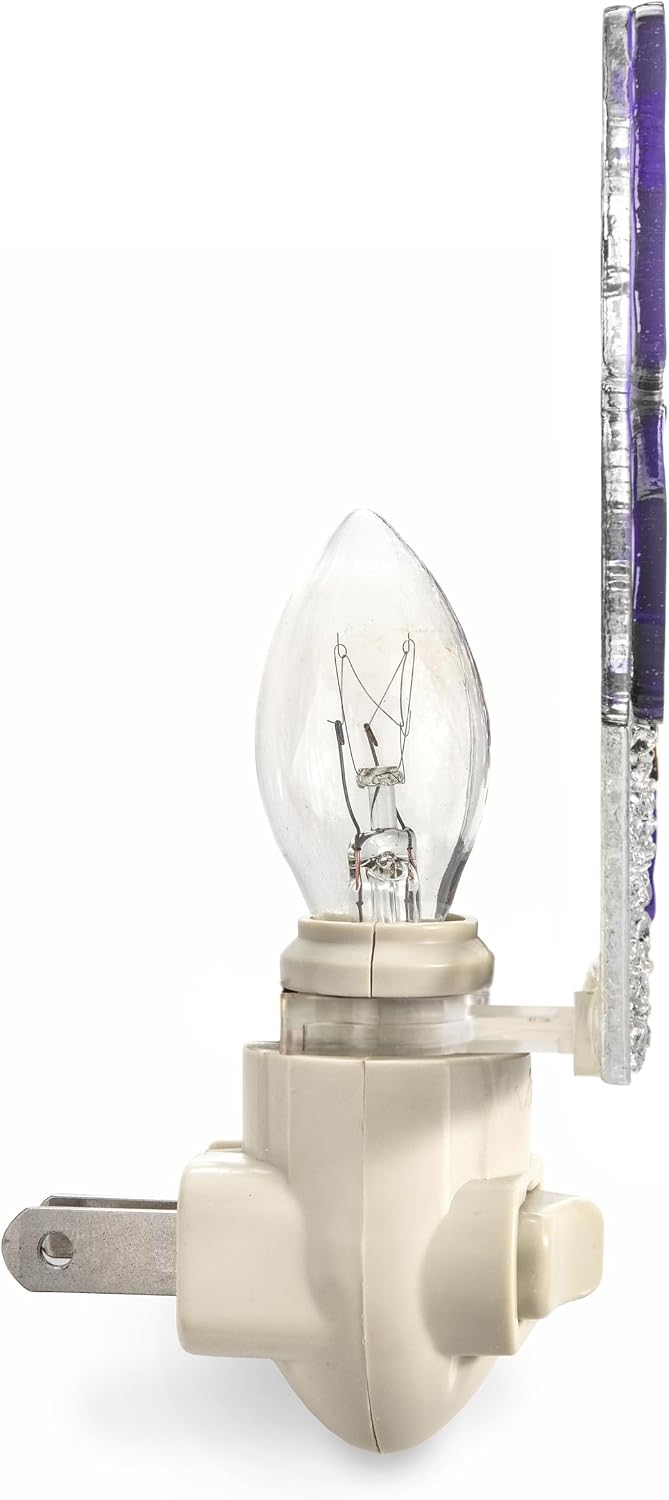 Butterfly Night Light Fused Stained Glass - Purple 4 Watt (Purple)