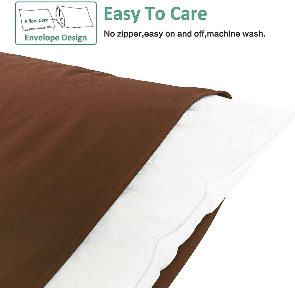Ntbay King Pillowcase Set - 2 Pack Brushed Microfiber 20x36 Pillowcases - Soft, Wrinkle-Free, Fade-Resistant, Stain-Resistant, Brown Pillow…