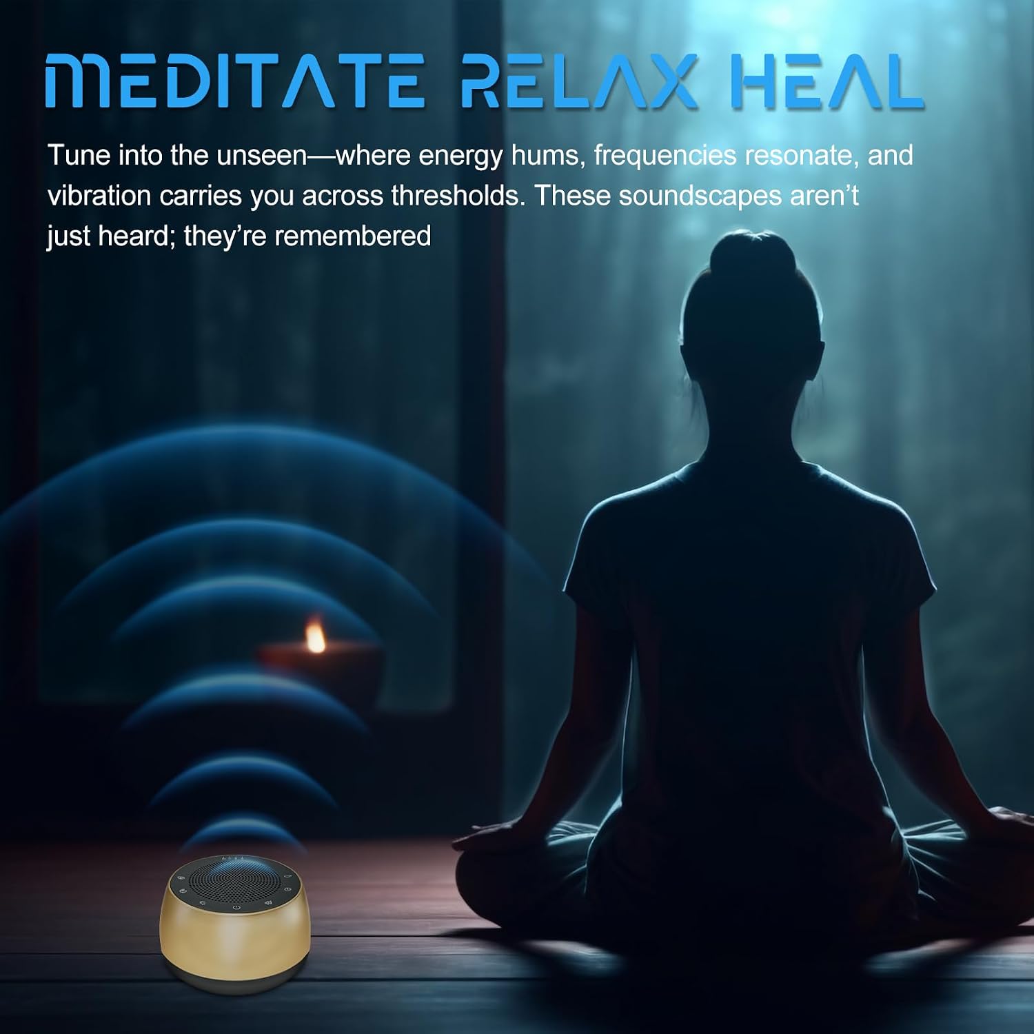 Winish Meditation Sound Machine, Portable Electronic Singing Bowl Frequency Healing,256HZ-432HZ-528HZ 9 Tones Singing Bowl Frequency Generat…