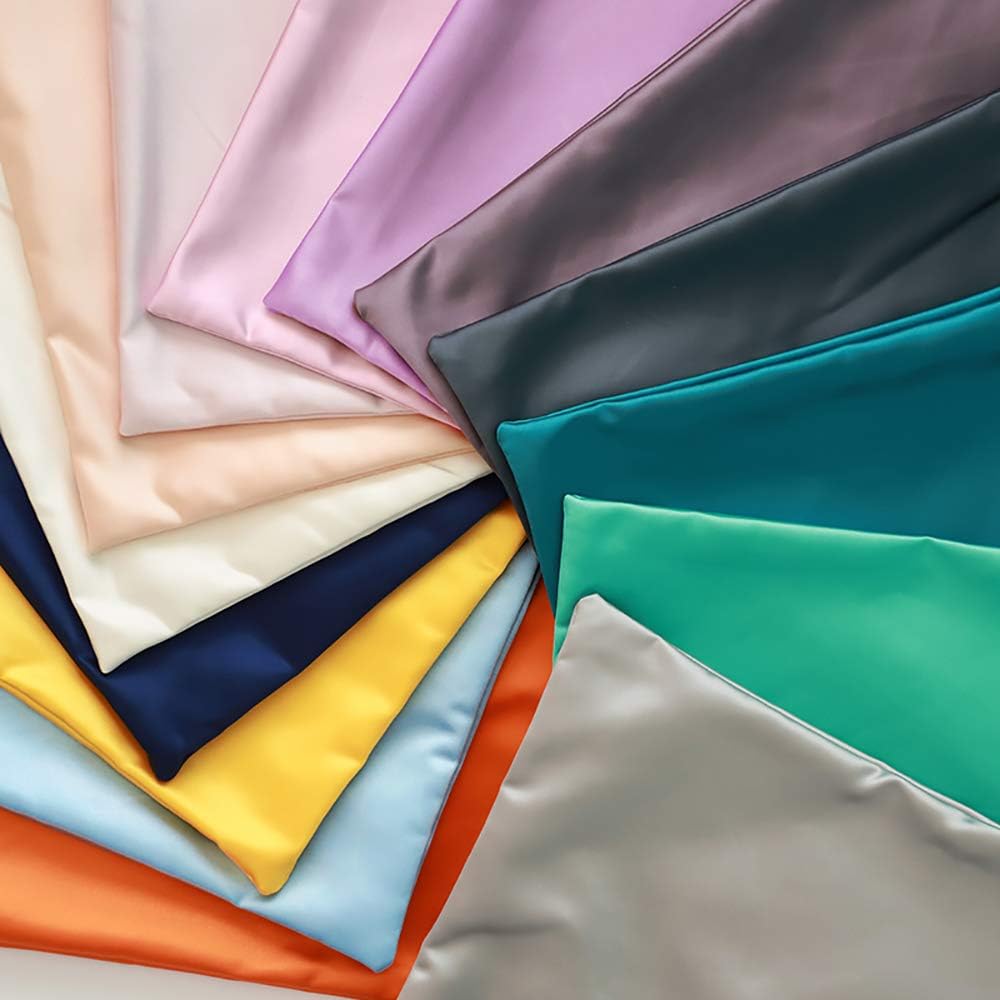 Faylapa 4 Pack Satin Throw Pillow Cases, Light Purple Heavy Silk Satin Decorative Pillow Covers Solid Dyed Soft Pillow Cover Home…