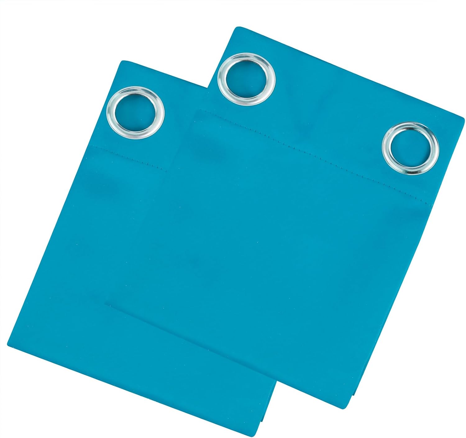 Lemomo Blackout Curtains 66 x 72 Inch Long Teal Curtains Set of 2 Panels Room Darkening Curtains for Bedroom and Living Room 72 Inch silver