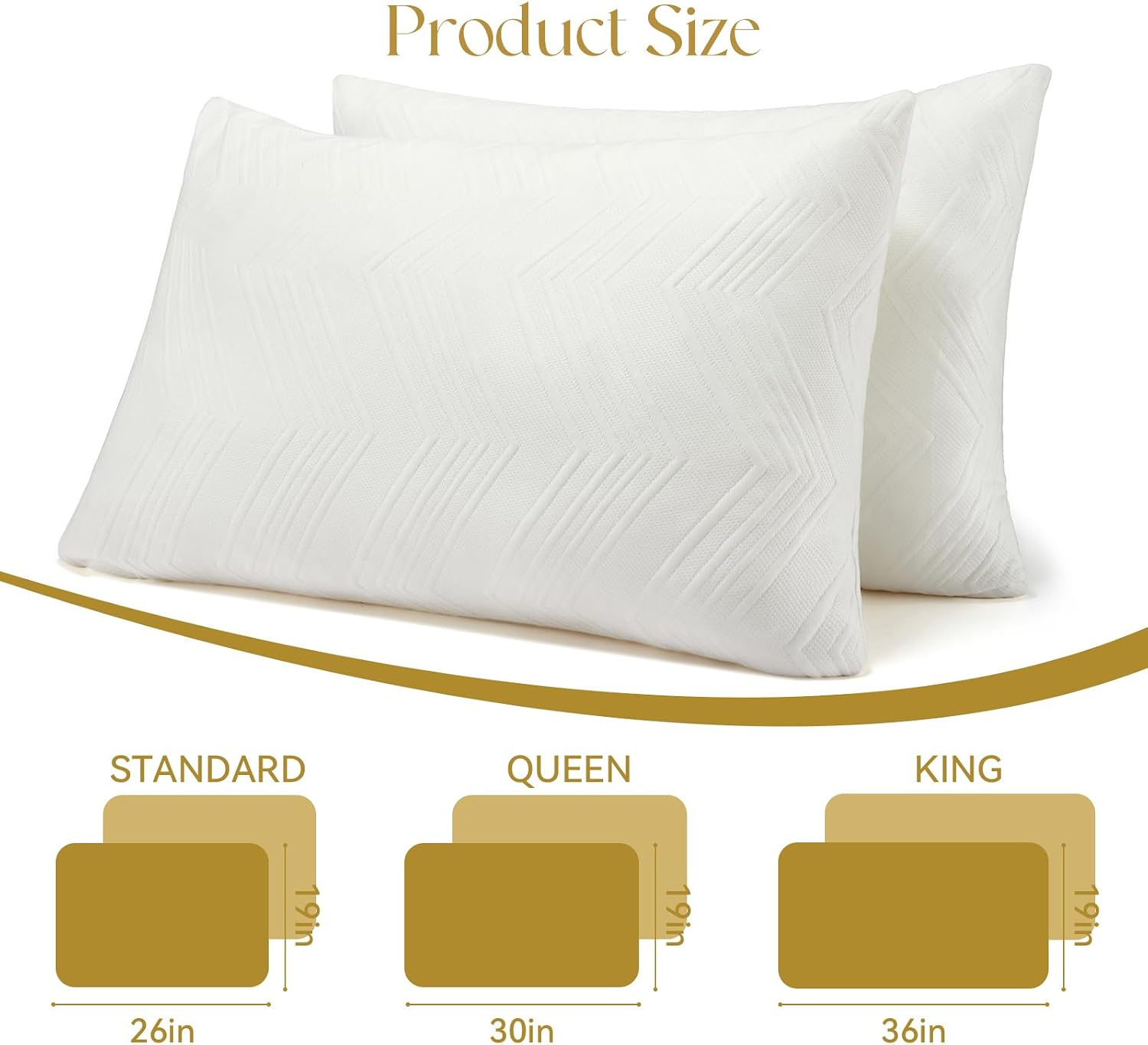 Yagamo Adjustable Pillow, Queen Size Bed Pillow for Sleeping, Shredded Memory Foam Pillows - Medium Firm and Supportive Back, Stomac…