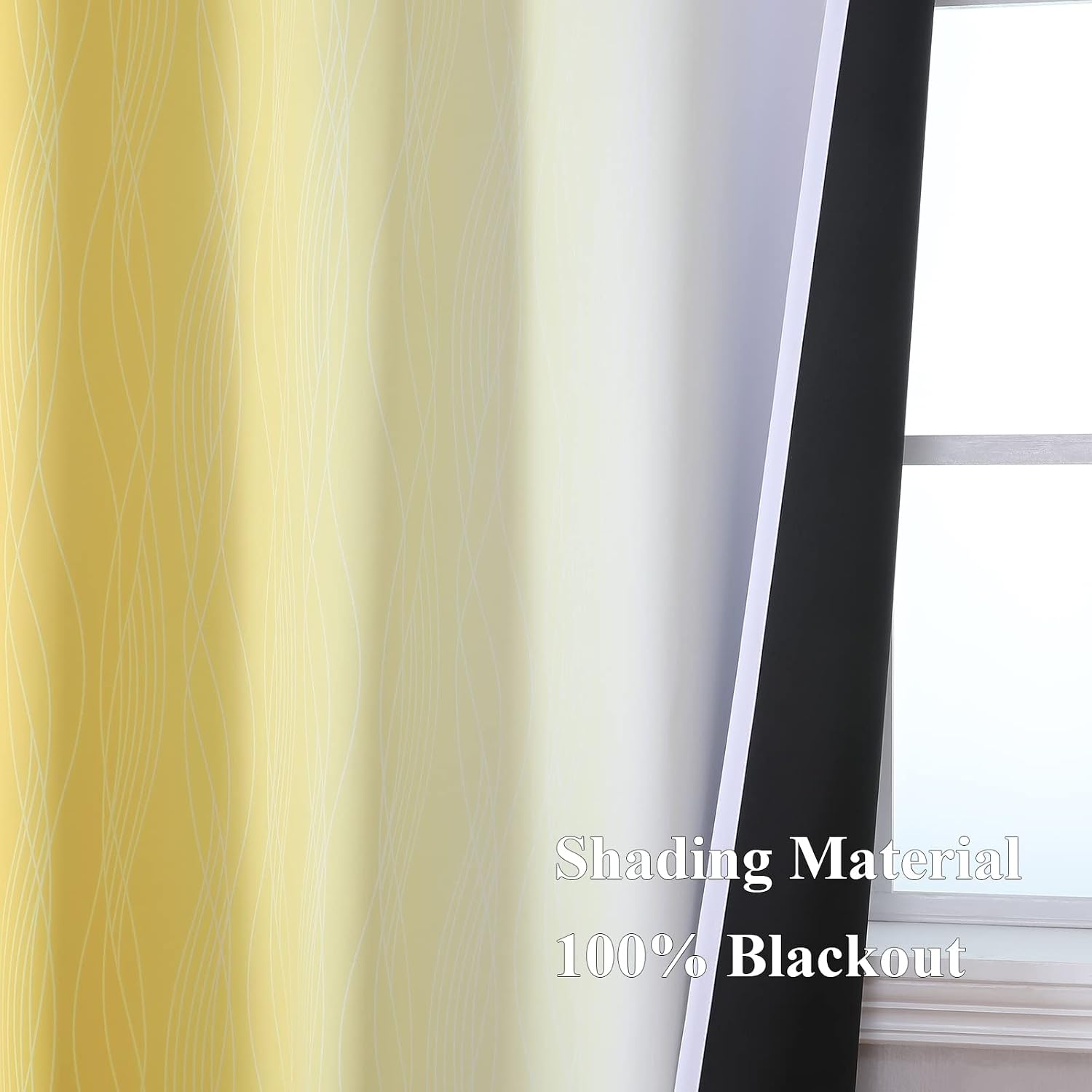Estelartextiler Estelar Textiler Yellow and Grayish White Blackout Curtains 108 Inches Long, Thermal Insulated Drapes for Bedroom, Full Lig…