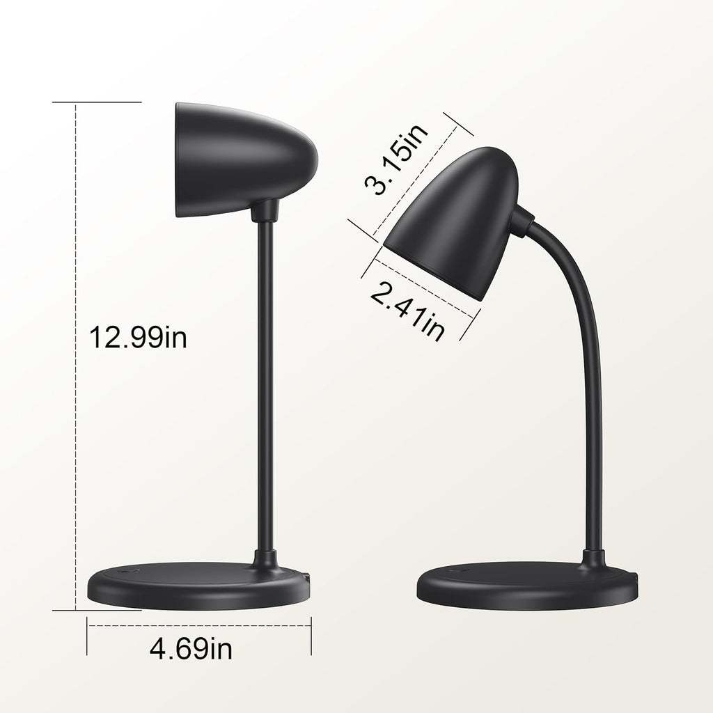 LED Desk Lamp for Home Office,3 Light Colors, Table Lamp, Dimmable Reading Light for Bedside Small Desk Lamp for College Dorm Room, Bedroom…