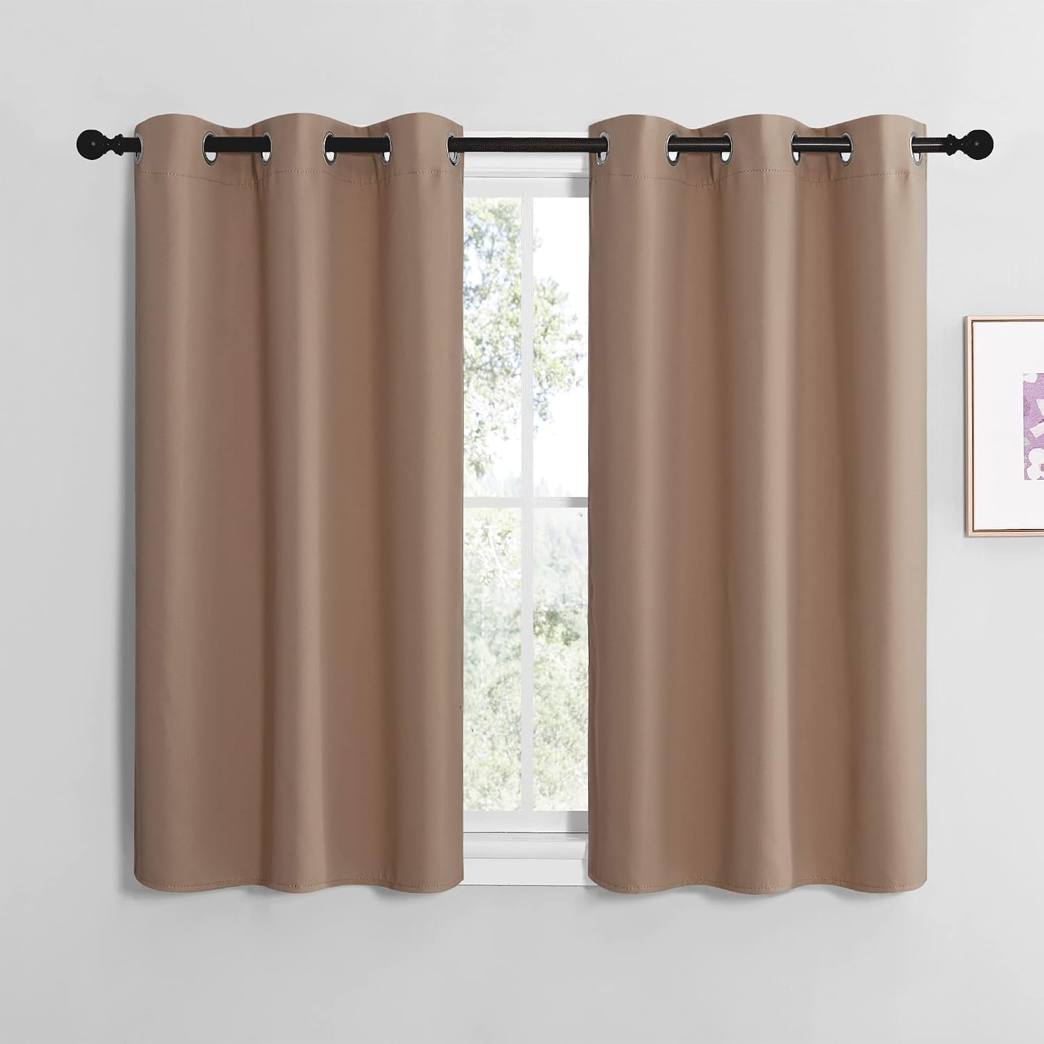 NICETOWN Room Darkening Curtain Panels for Cafe, Thermal Insulated Grommet Room Darkening Draperies/Drapes for Window (Cappuccino, 2…