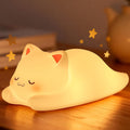 LOVERUIS Cute Night Light for Kids Cat Night-Light Baby Girl Squishy NightLight 1/3 Hour Timer Kitty Light Dimmable Nursery Lamp Colorful…