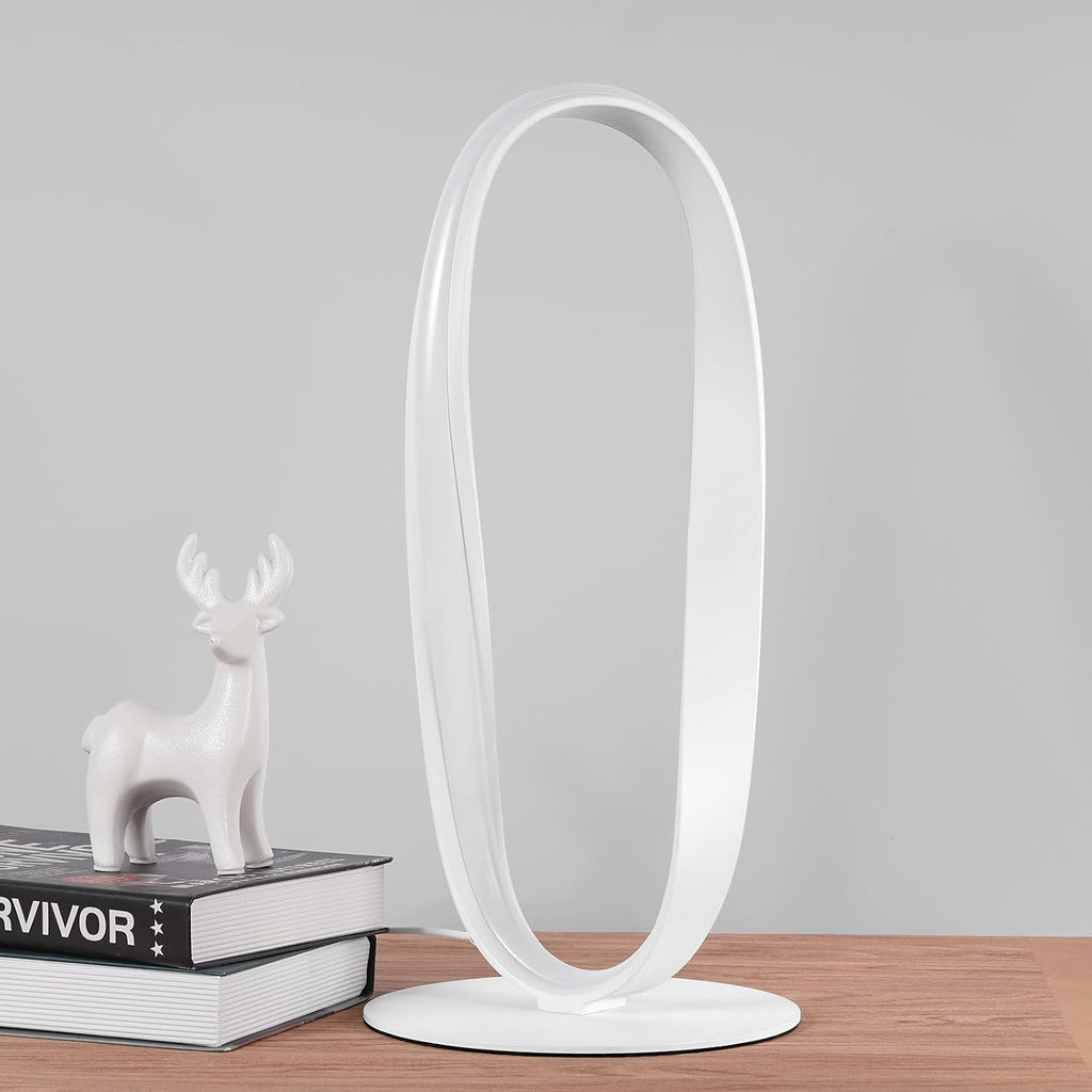 NUÜRLightning NUÜR Circle LED Table Lamp, 3 Color Temperatures Bedside Lamp for Living Room, Stepless Dimmable Bedside Table Lamp