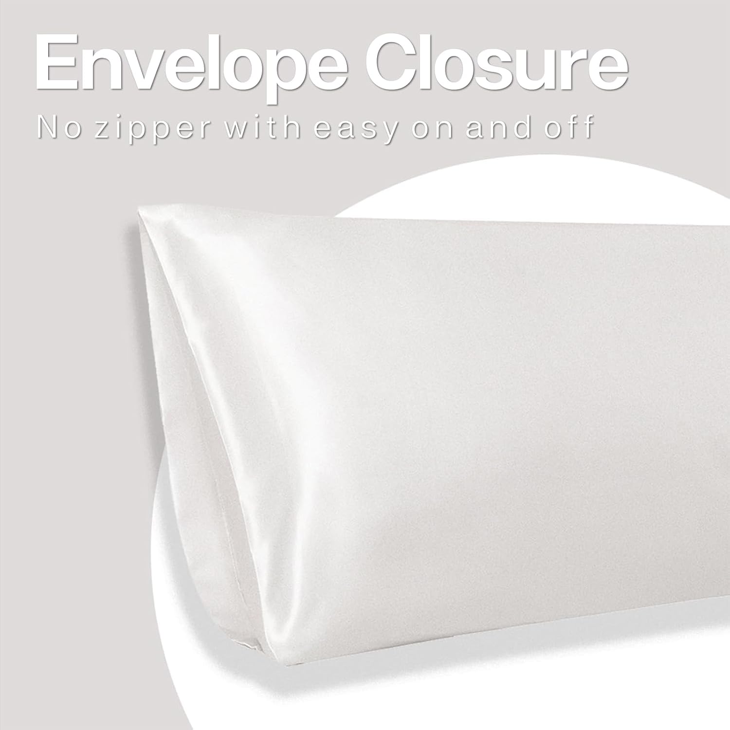 MR&HM Satin Body Pillow Cover, Soft and Breathable Body Pillow Case with Envelope Closure, Cooling and Silky Long Pillowcase for Hair and…