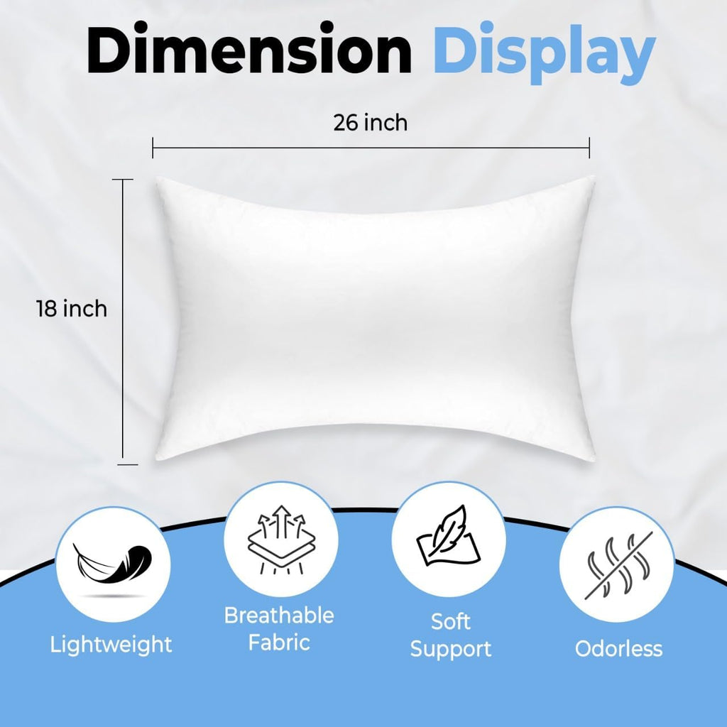 QUBA LINEN Queen Size Bed Pillows - Set of 2, Medium Density, Soft and Supportive for Back, Side, and Stomach Sleepers (Queen (Pack of…