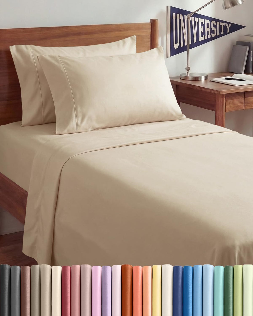 Twin XL 4 Piece Sheet Set - Comfy, Breathable & Cooling - Hotel Luxury Bedding for Women, Men, Kids, Teens and Children - 1 Flat & 1…