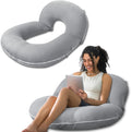 Insen Reading Pillow, Back Pillow for Sitting in Bed and Couch, Gaming Pillow for Adults, Sit Up Support for Bed, Cooling Tencel, Grey Grey