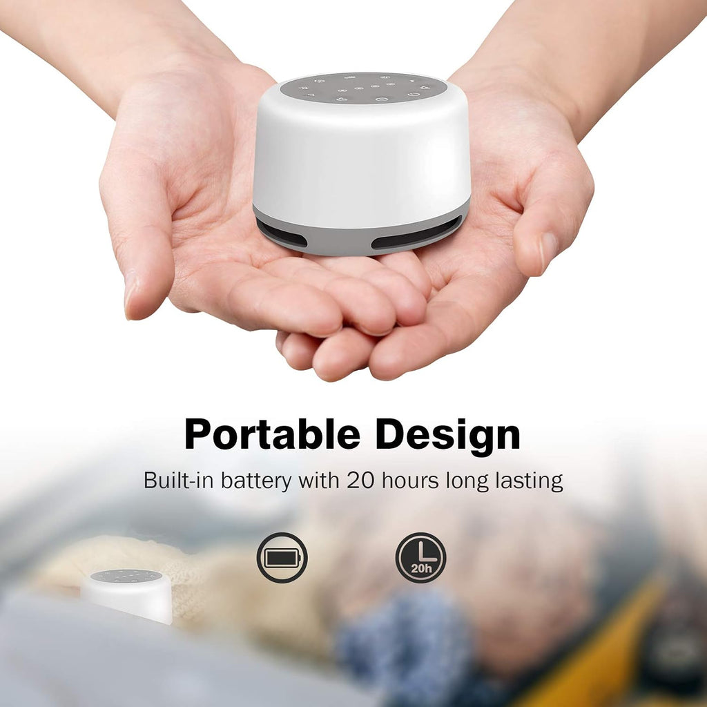 Sleep Sound Machine 24 Natural Soothing Sounds 7 Color Breathing Lights and Night Light with Timer Memory Feature Rechargeable Portable…
