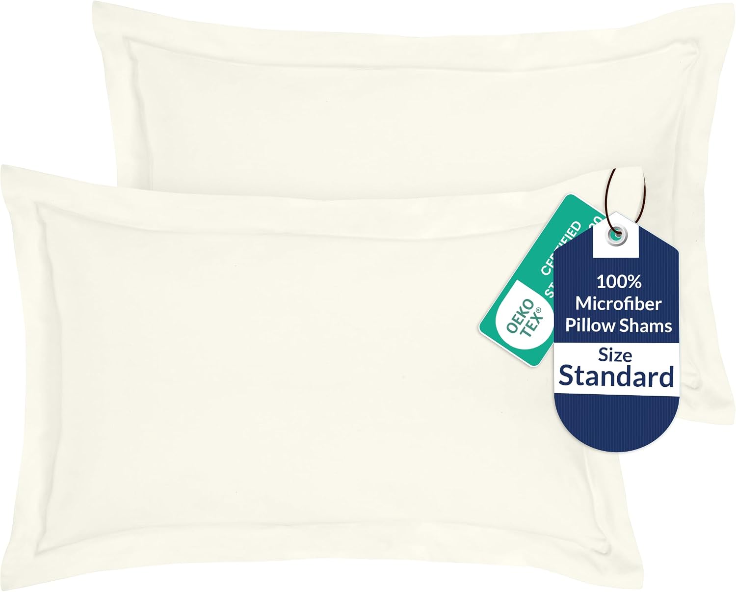 Royalelinens Royale Linens Pillow Shams 2 Pack Standard Size 20x26 Inch - Brushed 1800 Microfiber - Bed Shams, Wrinkle & Fade Resistant Sup…