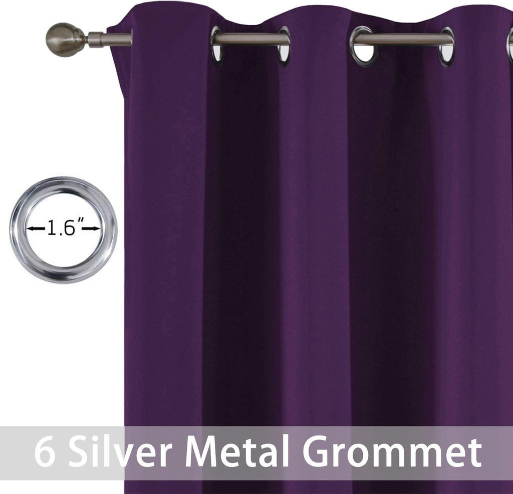 Yakamok Blackout Curtains for Bedroom, Thermal Insulated Blackout Grommet Top Drapes for Living Room, Purple,38x84 Inch, 2 Panels