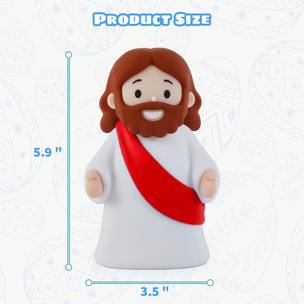 Jesus Night Light Rechargeable Bedside Night Light Dimmable Silicone LED Light Ideal for Religious Gatherings, Gifts for Sunday School…