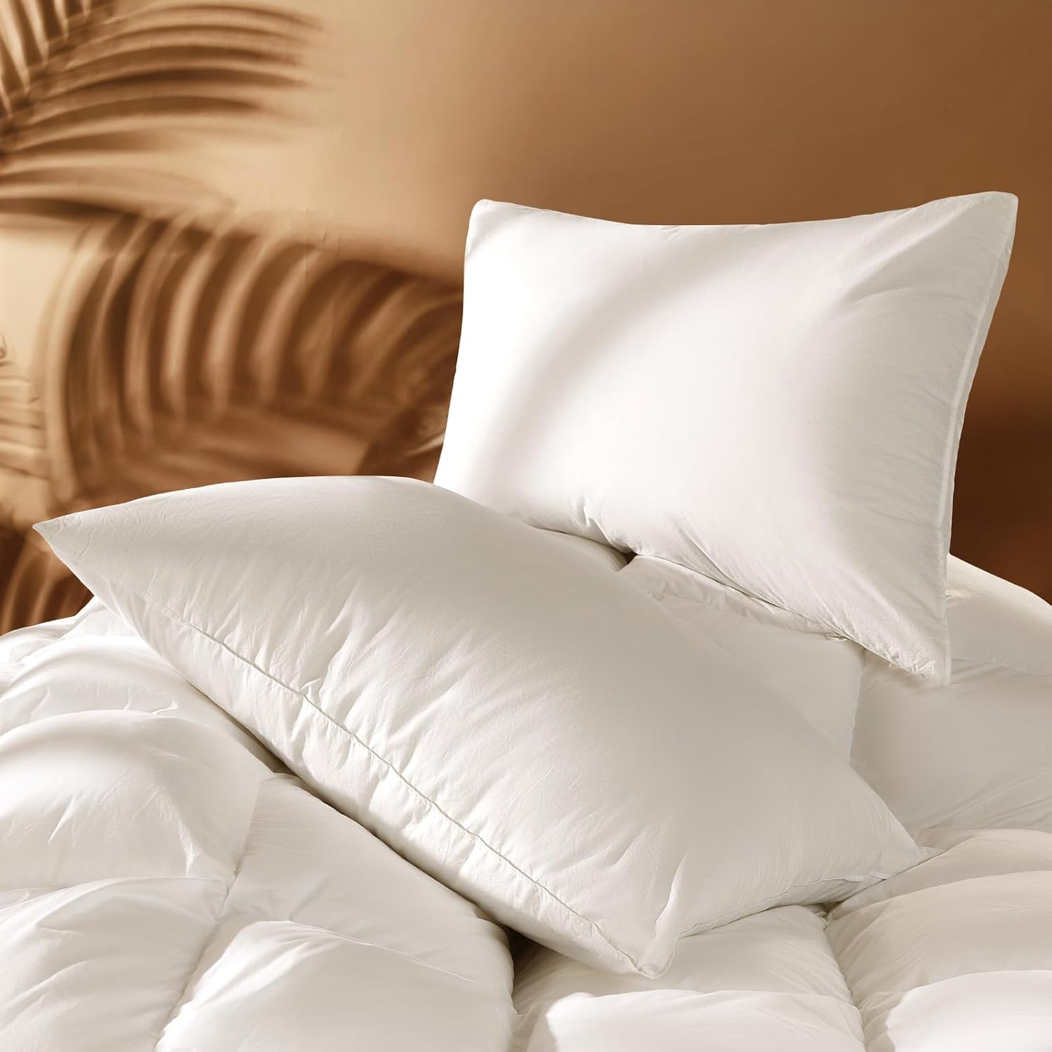 Lianlam Luxury Canadian White Goose Down Pillow Queen Size Set of 2, 900+ Fill Power, 800 TC Cotton Shell, Soft Down Pillows for Sleeping,…