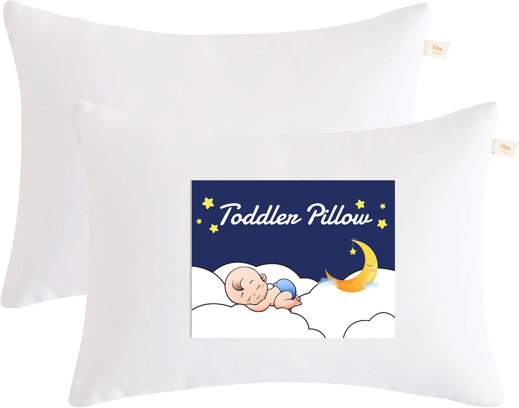 Ntbay Toddler Pillows, Down Alternative 13"x18" Pillows, Machine Washable - Soft and Breathable Travel Small Pillows for Sleeping, Ideal fo…
