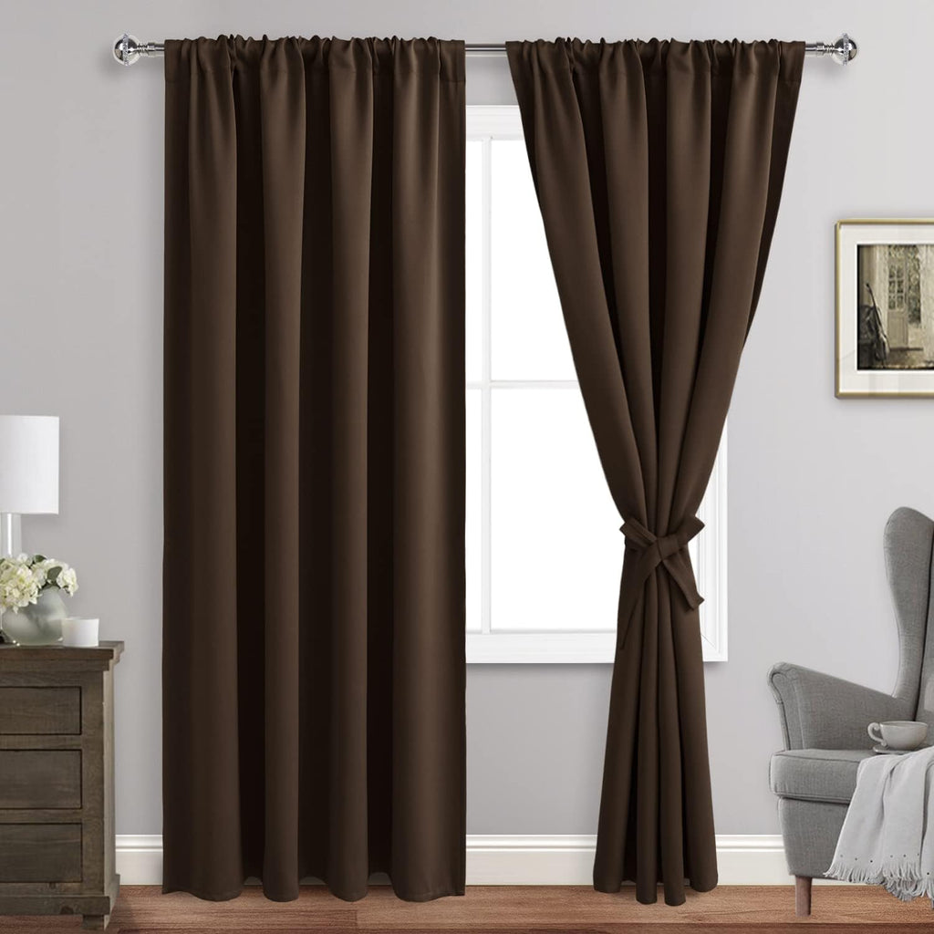 Jiuzhen Blackout Curtains for Bedroom - Thermal Insulated Room Darkening Noise Reducing, 52 x 84 Inch Length Curtains for Living Room, Set…