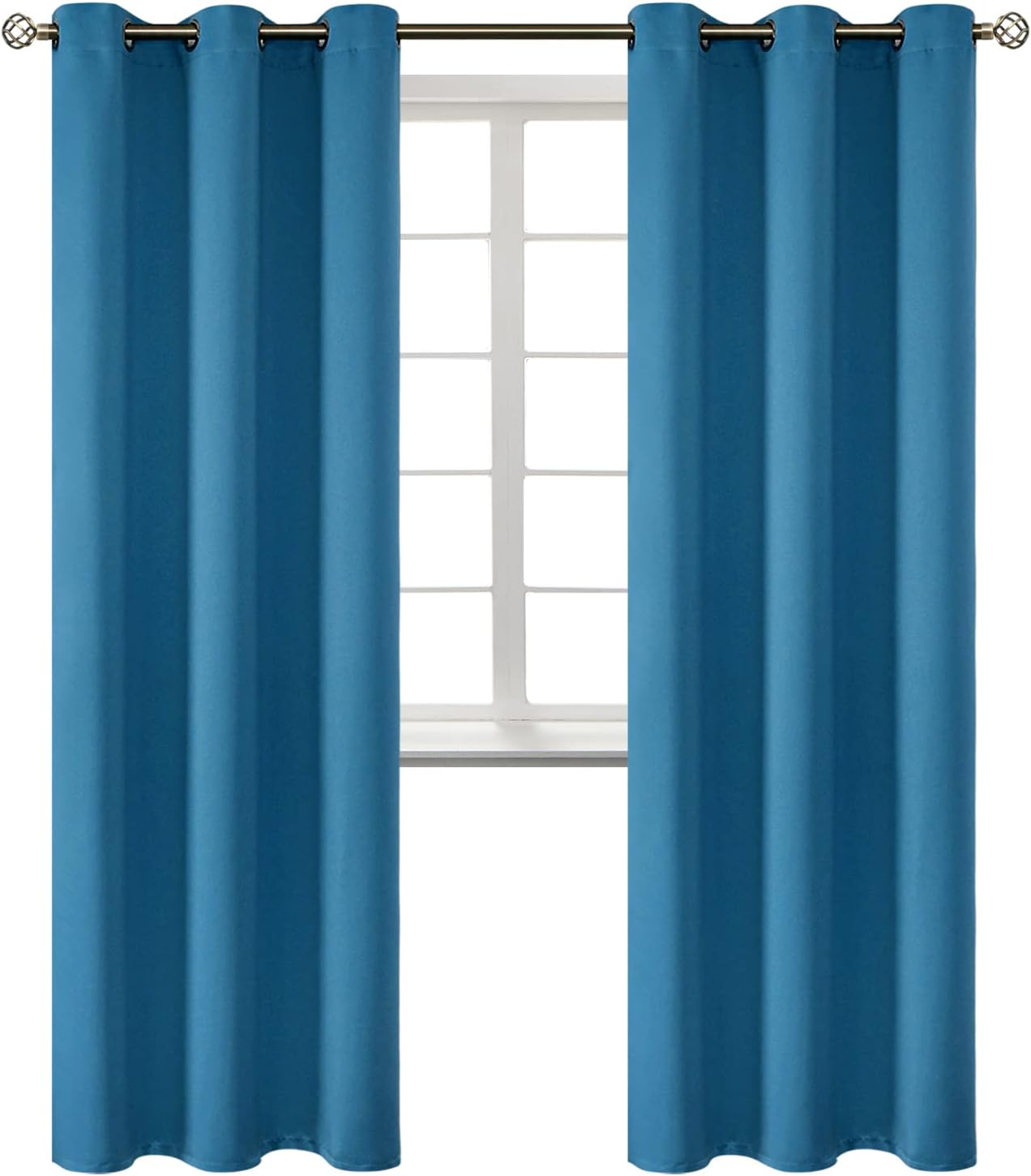 BGment Blackout Curtains - Grommet Thermal Insulated Room Darkening Bedroom and Living Room Curtains, Set of 2 Panels (42 x 84 Inch, Steel…